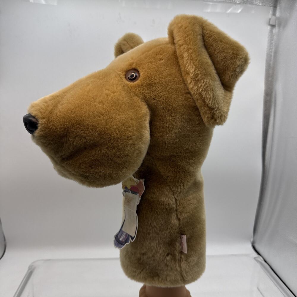 DAPHNE Yellow Lab Dog Golf Club Driver Head Cover Golden Puppy Plush - Tag